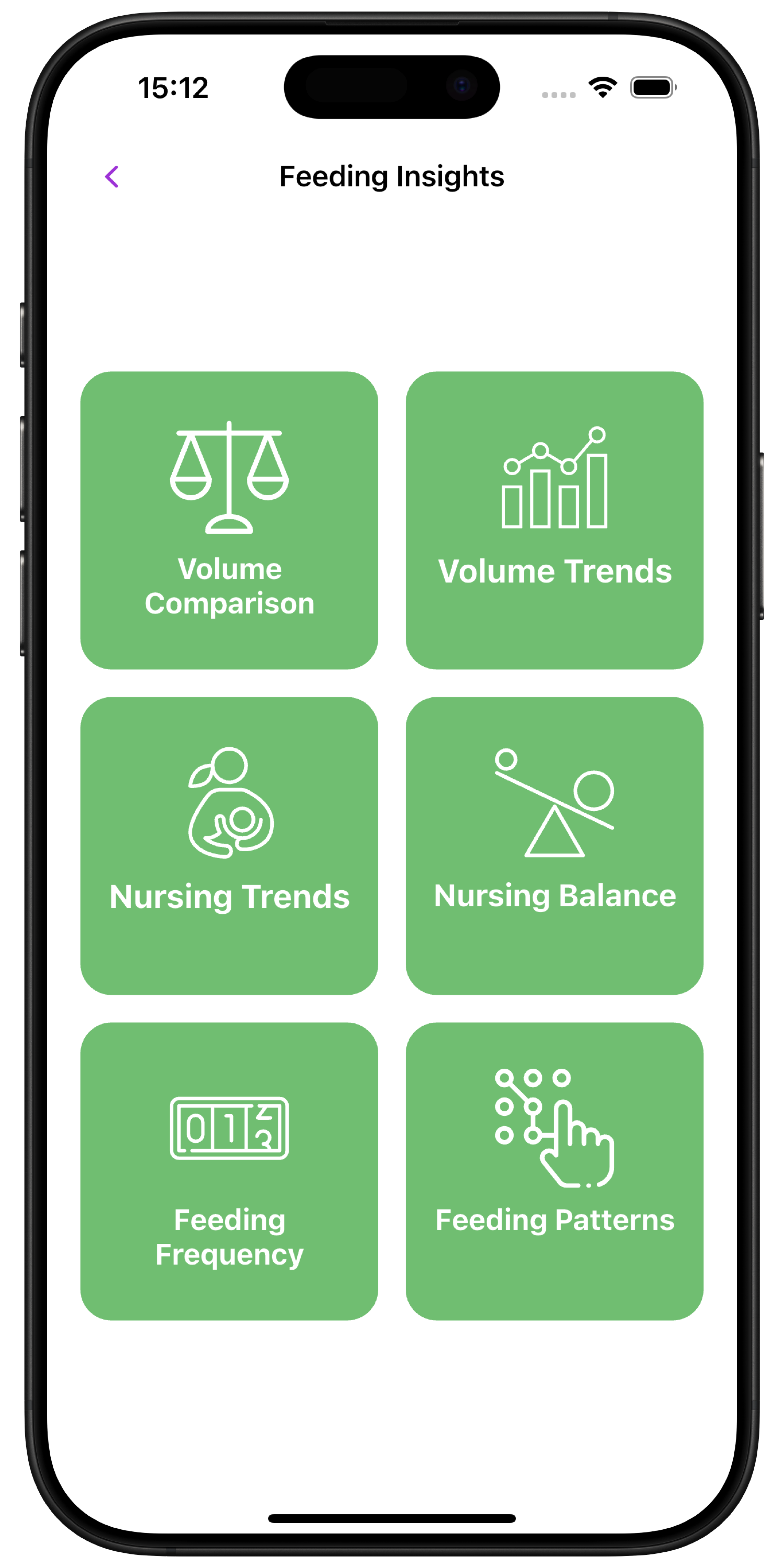 Feeding Insights screen